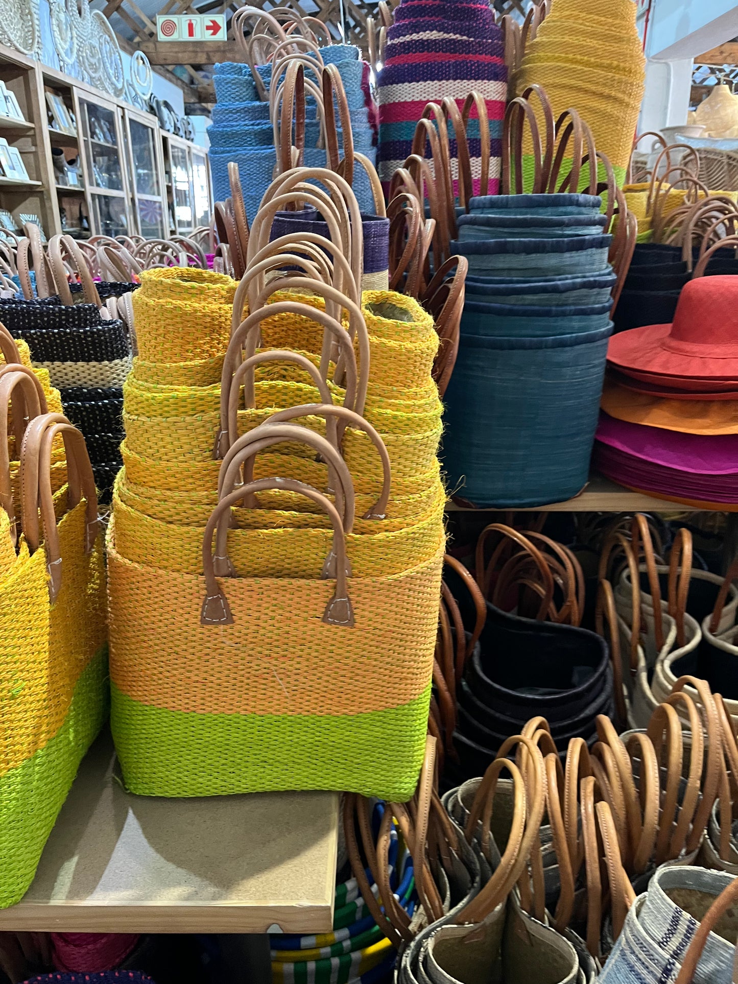 Sisal Hand Bag with Leather Straps