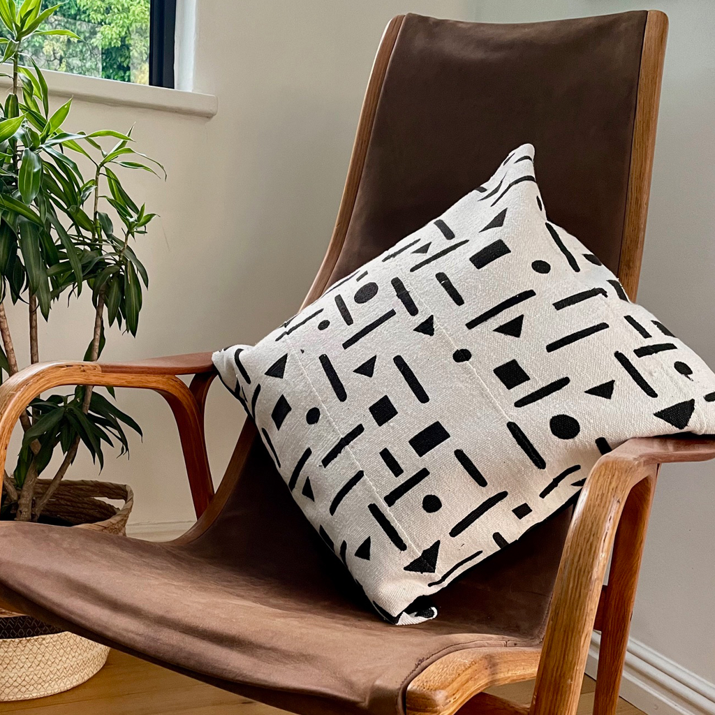 Raffia and Mudcloth Cushions Indlu Afrika, South Africa