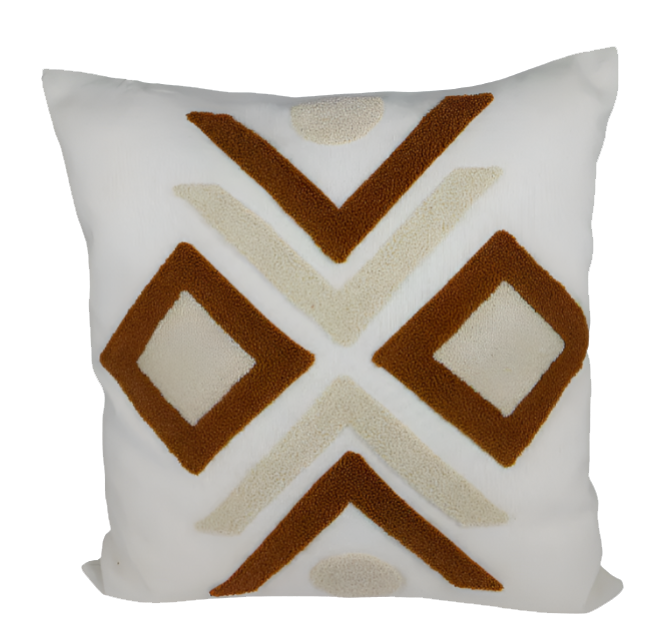 Cushion Arrow embroided Terracotta with Inner - Indlu Afrika