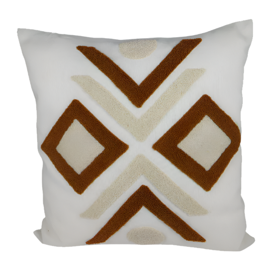 Cushion Arrow embroided Terracotta with Inner - Indlu Afrika