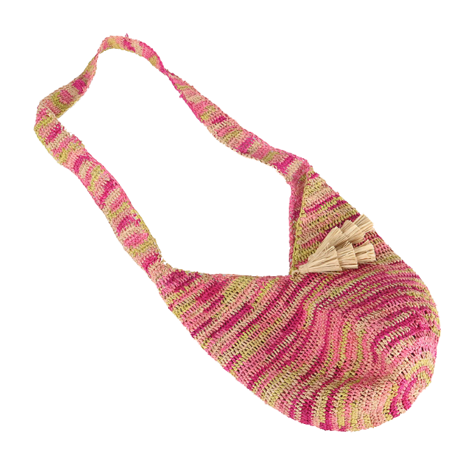 Crochet Sling Bag - Stylish and Practical Unlined Bag Pink, Indlu Afrika