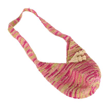 Crochet Sling Bag - Stylish and Practical Unlined Bag Pink, Indlu Afrika