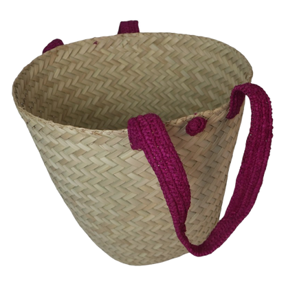 Bag Satrana with Raffia Handles for Stylish Accessory  - Pink