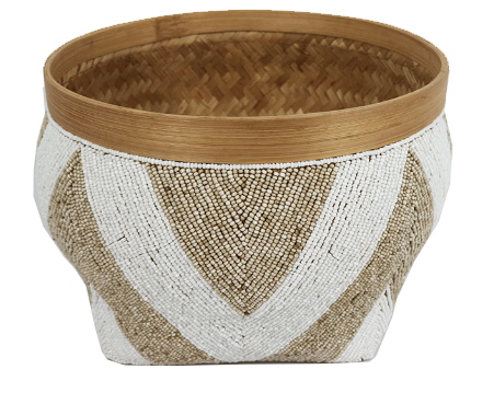 Bamboo Beaded Open Planter Large - Handmade Indoor Gift