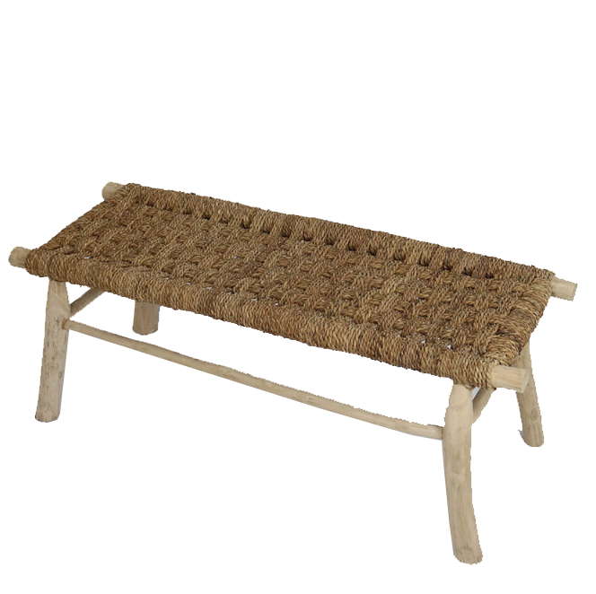 Wood & Banana Rope Bench