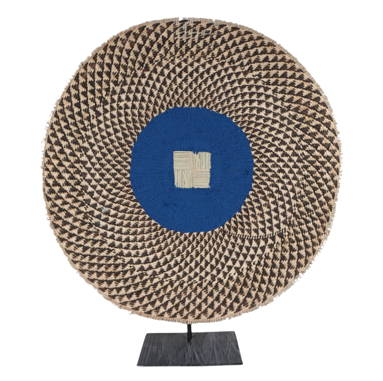 Mbinga Basket Patterned Spike Indigo on Stand