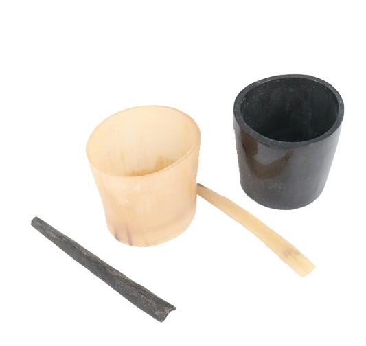 Horn Salt & Pepper Set with Spoons