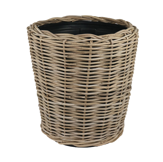 Rattan thick planter with Lined Inner