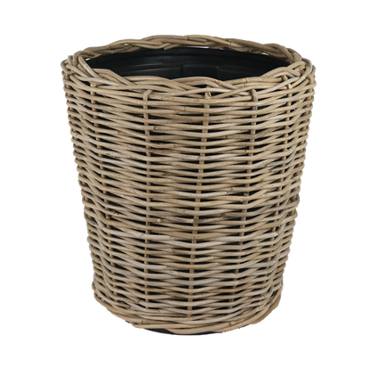 Rattan thick planter with Lined Inner