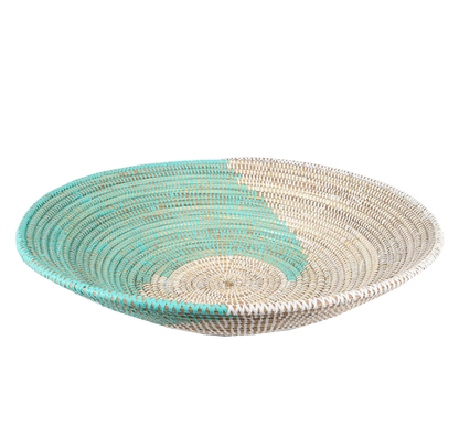 Large Senegal Baskets - Add Elegance to Your Wall DecorTurquoise & White - Indlu Afrika