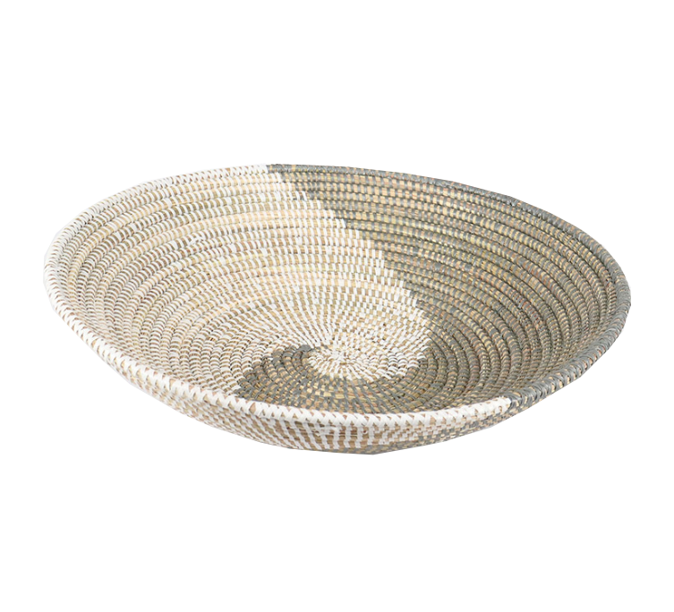 African Wall Decor Basket Grey