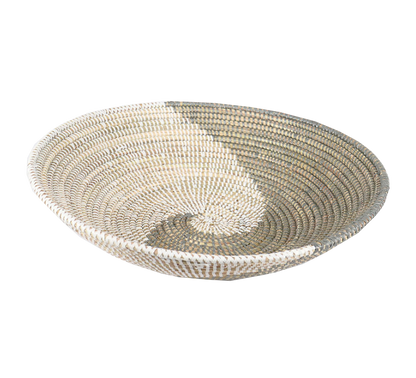 African Wall Decor Basket Grey