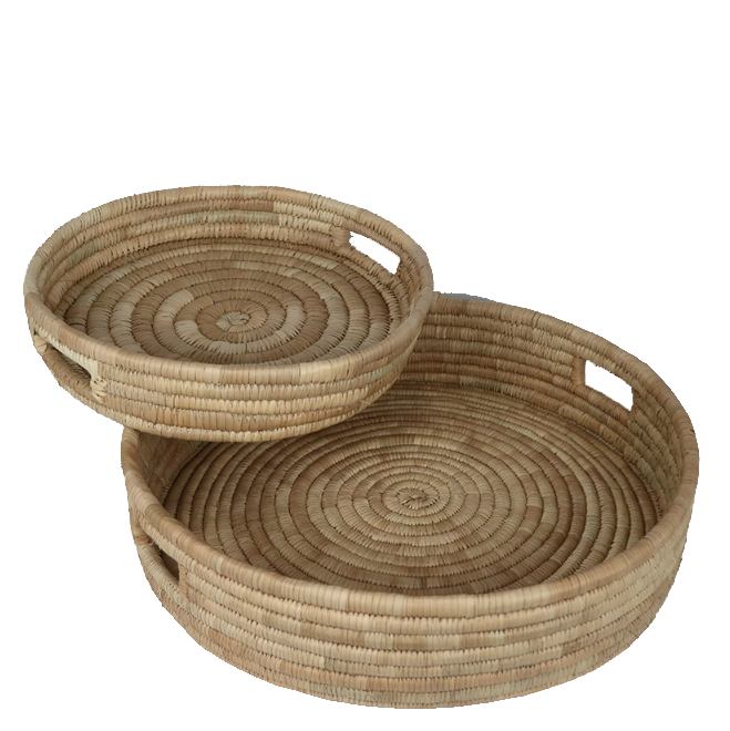 Palm Round Tray Set of 2