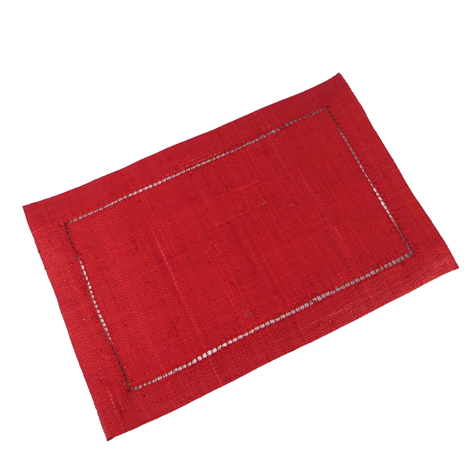 Raffia Rectangular Placemats Red