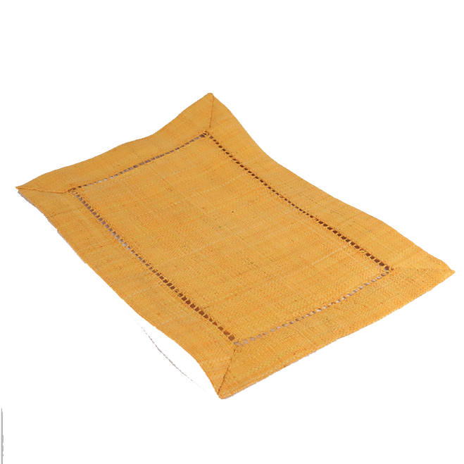 Raffia Rectangular Placemats Yellow