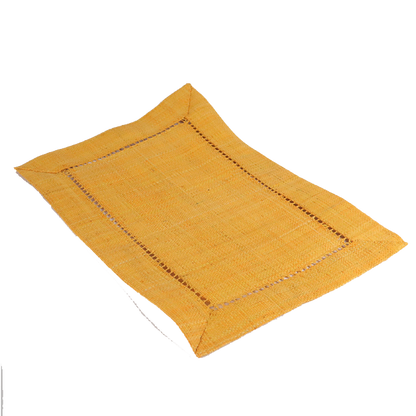 Raffia Rectangular Placemats Yellow