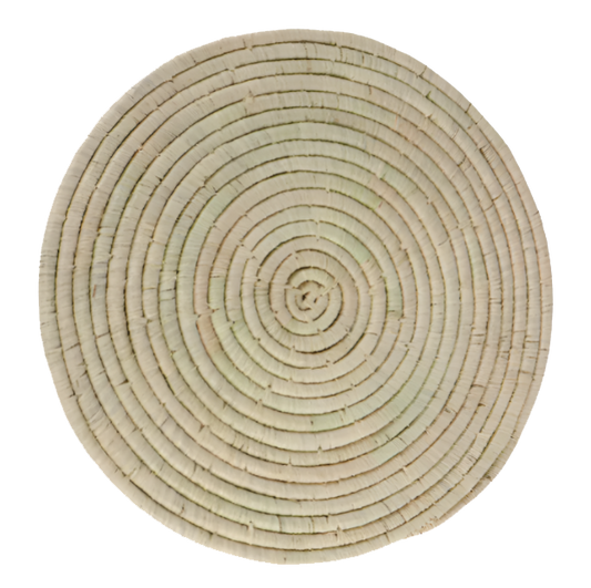 Natural Round Raffia Placemats Set - 6pcs for Elegant Dining