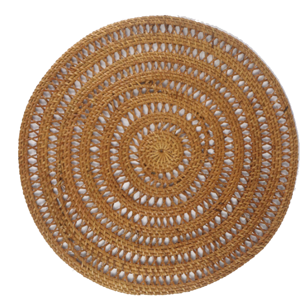 Rattan Placemat Round Open Set - 6pcs Stylish Decor- Indlu Afrika