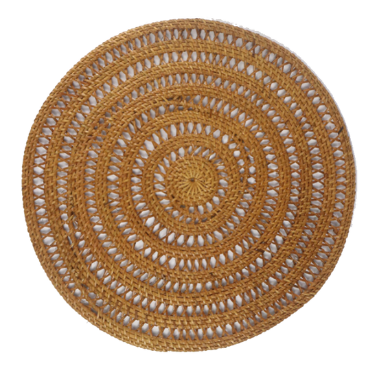 Rattan Placemat Round Open Set - 6pcs Stylish Decor- Indlu Afrika