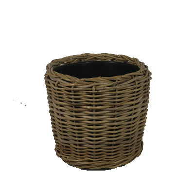 Rattan thick planter with Lined Inner
