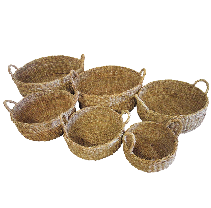 Round Fire Wood Rattan Basket 