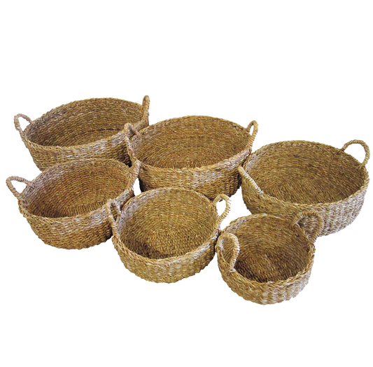 Round Fire Wood Rattan Basket 