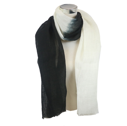 Scarf Linen Ombre Black and White