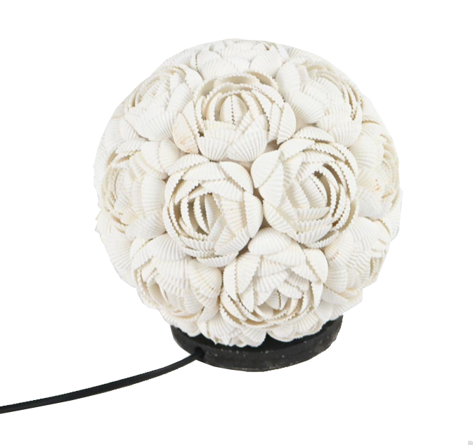 Shell Lampbase Round Flower Online Suppliers - Coastal Charm