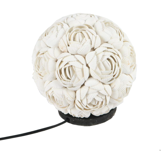 Shell Lampbase Round Flower Online Suppliers - Coastal Charm