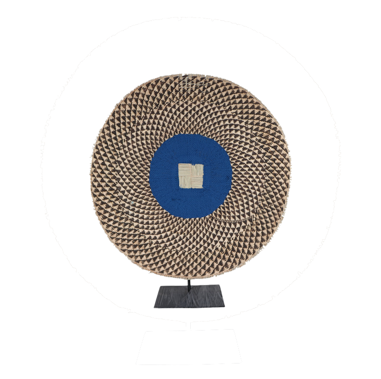 Mbinga Basket Patterned Spike Indigo on Stand