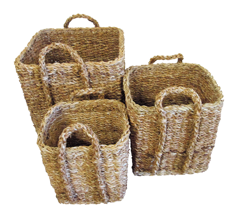 square planter rattan basket