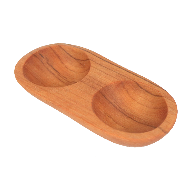 Wood Bowl "2 Oval Divided