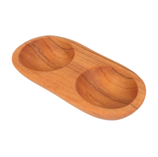 Wood Bowl "2 Oval Divided