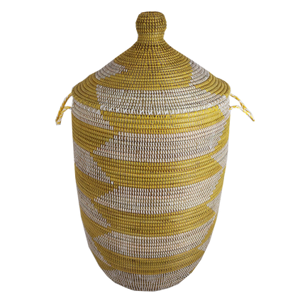 Yellow African Laundry Baskets - Stylish & Sustainable Home Decor, Indlu Afrika