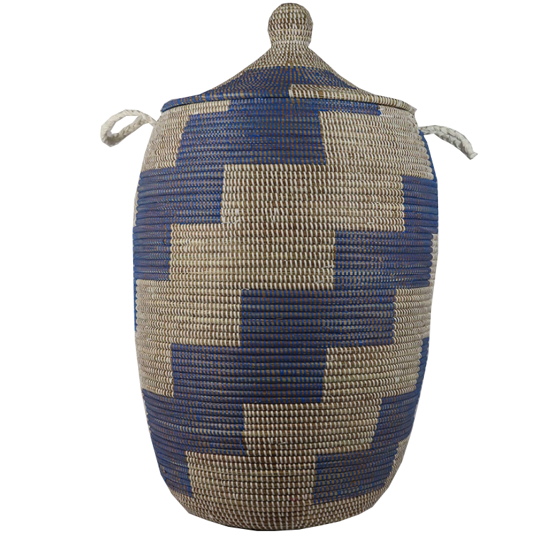 Blue African Laundry Baskets - Stylish & Sustainable Home Decor, Indlu Afrika