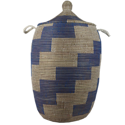 Blue African Laundry Baskets - Stylish & Sustainable Home Decor, Indlu Afrika