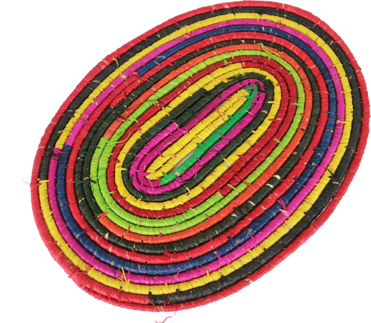 Raffia Placemats Oval Multicolour 