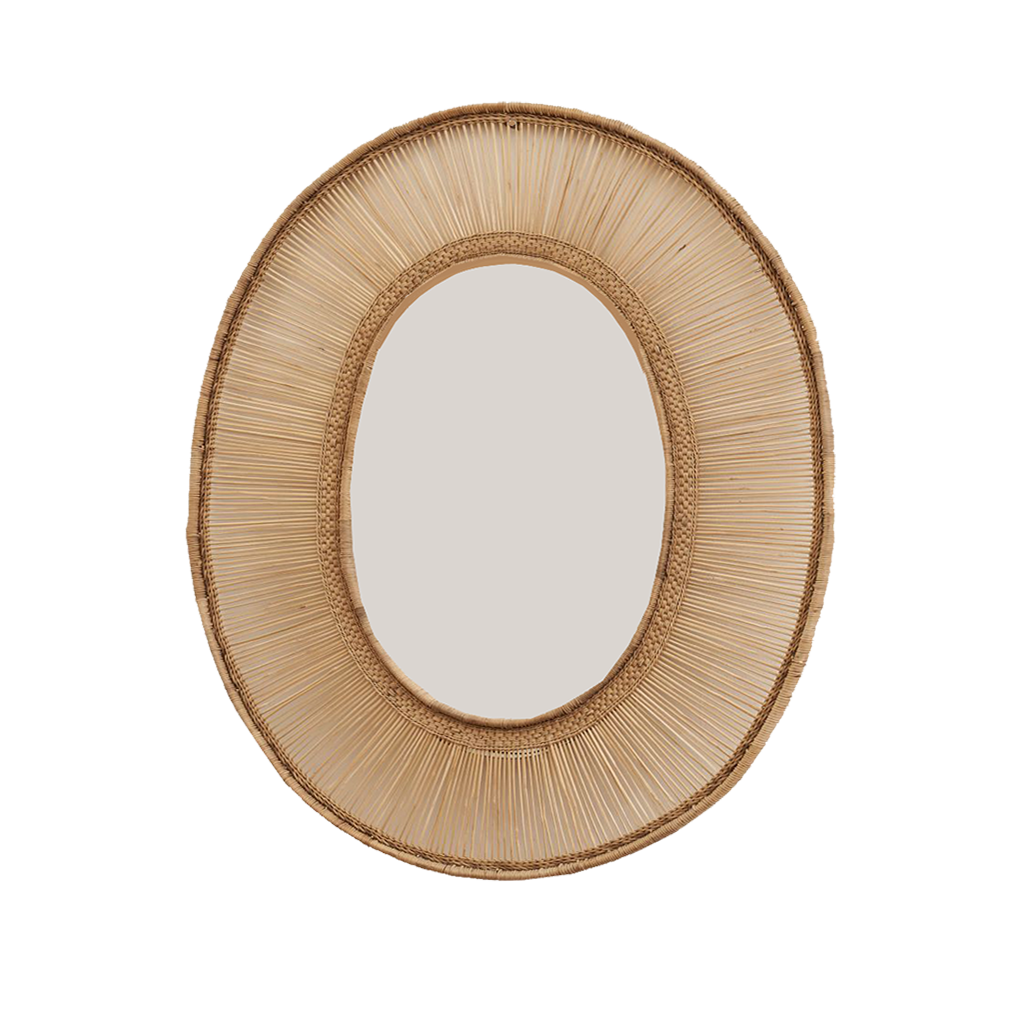 Rattan Mirror - Oval Shape