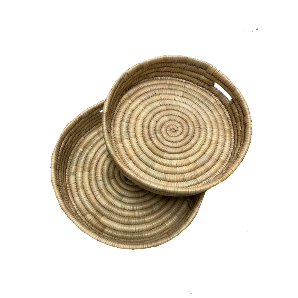 Palm Round Tray Set of 2