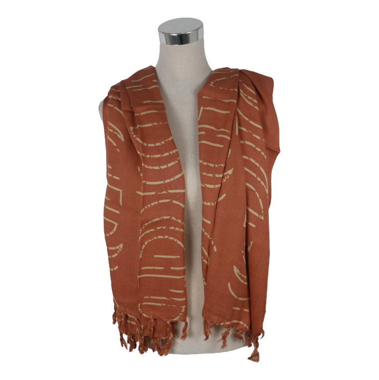 teracotta animal print sarong