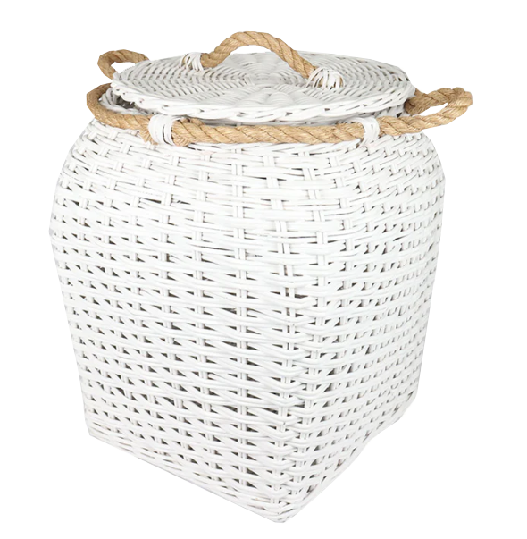 Woven Rattan Laundry Basket 